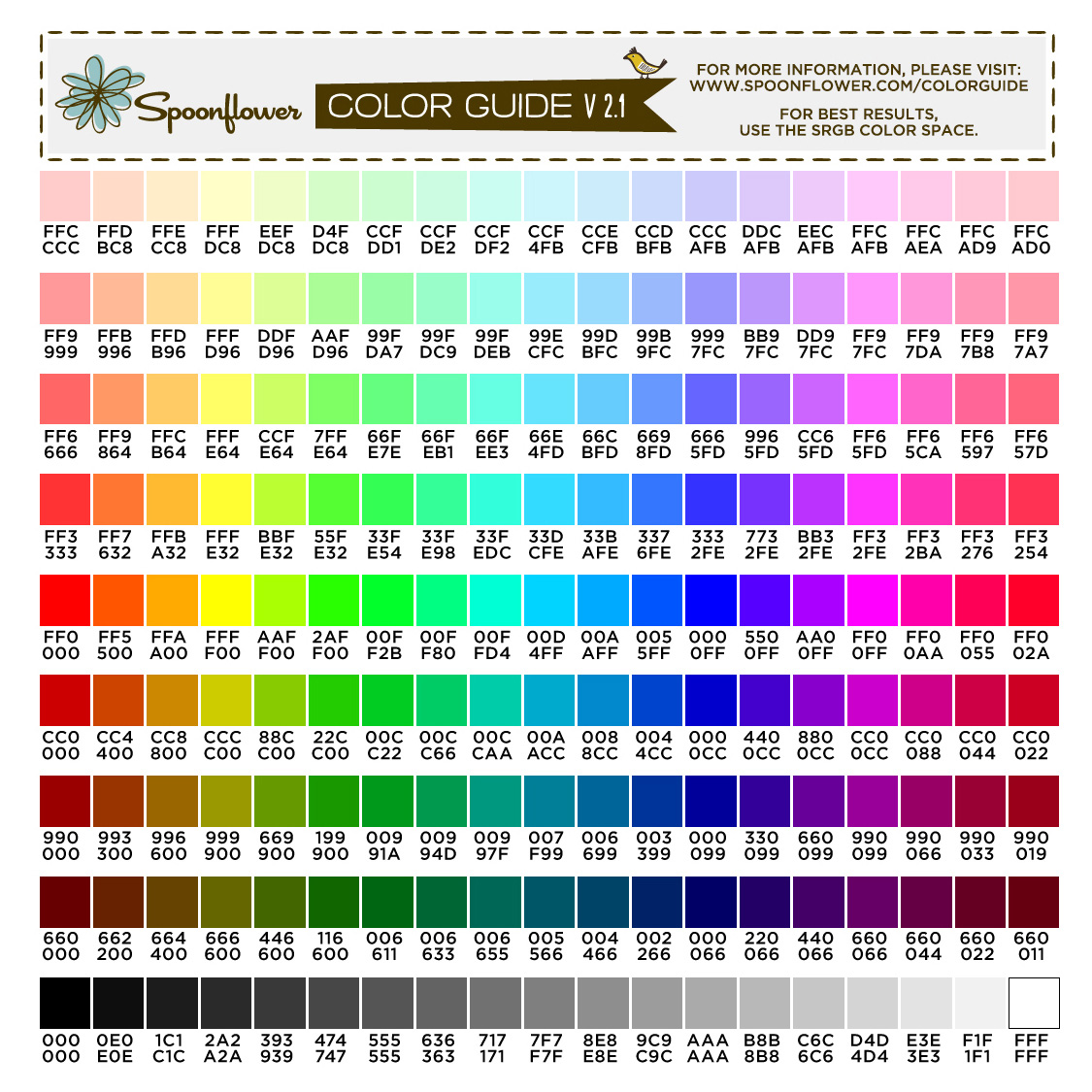 Color Swatch Numbers